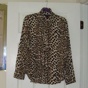 Cynthia Rowley Leopard Print Blouse XL - NEW